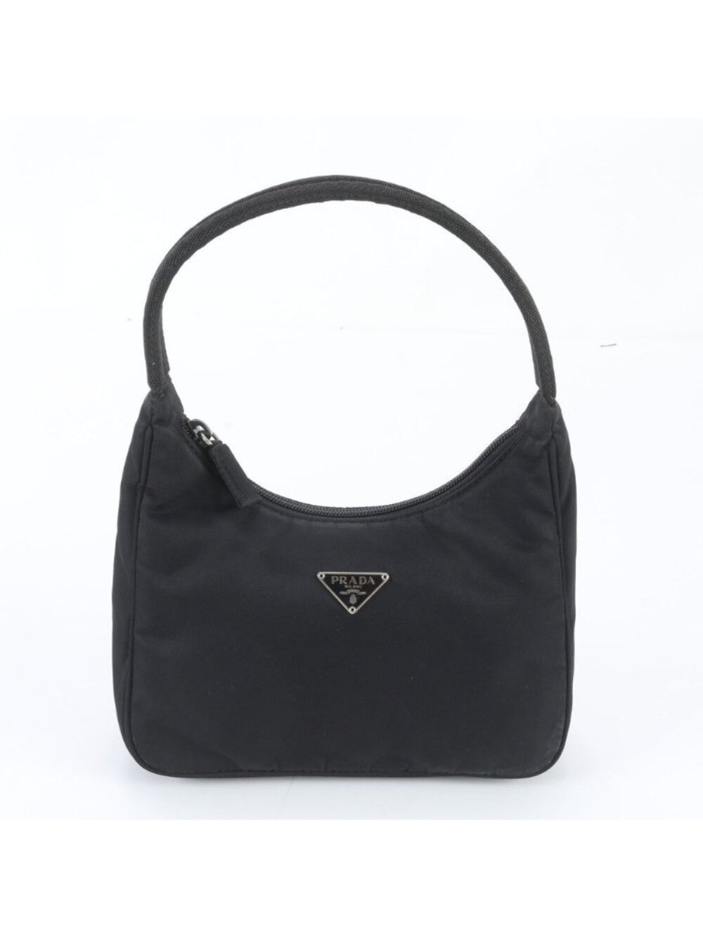 Prada Tessuto Nylon Triangle Logo Handbag Black Brands